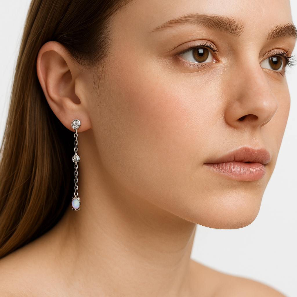 Arete ópalo Plata