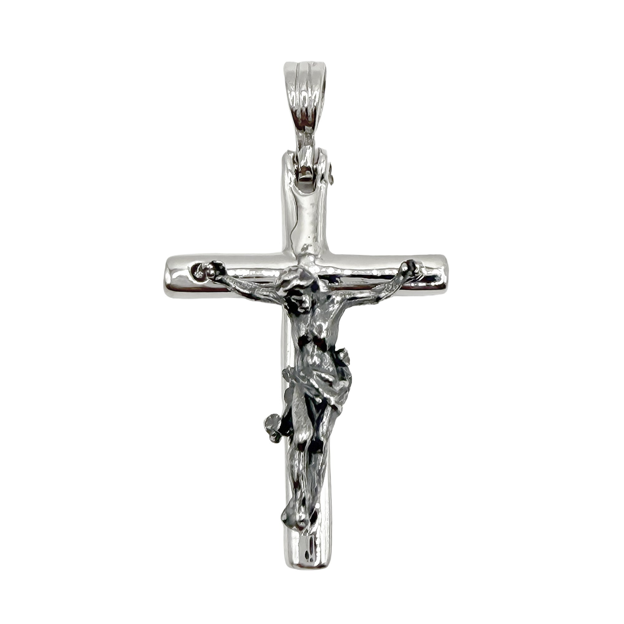 Dije Crucifijo Oxidado ó Negro Plata .925
