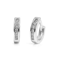 Huggies Chica Canalito de Micro Circonias Plata .925