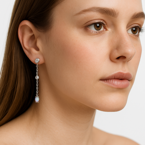 Arete ópalo Plata