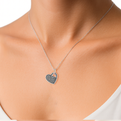 Dije de Corazón con Micro Circonias de 2.5cm Plata .925