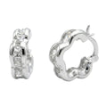 Arracada Huggies Flor Canalito de Micro Circonias Plata .925
