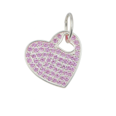 Dije de Corazón con Micro Circonias de 2.5cm Plata .925