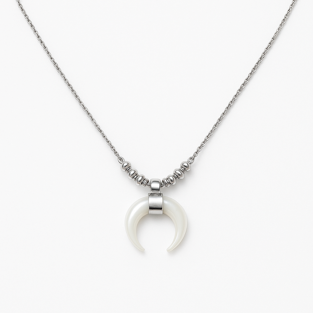 COLLAR LUNA PLATA .925