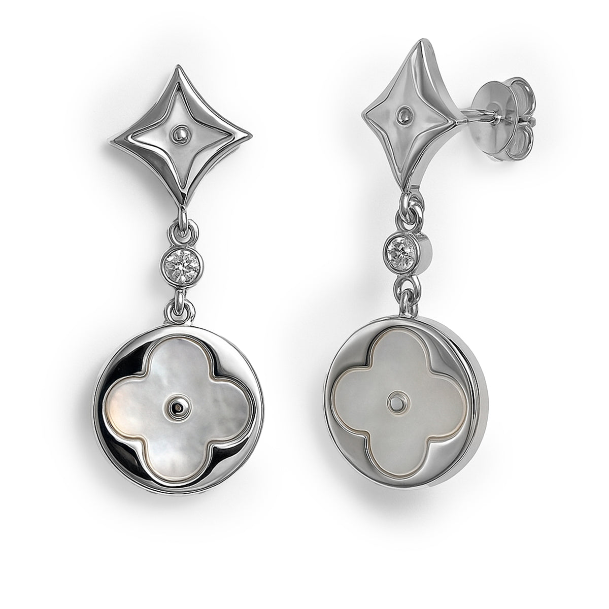 Arete inspirado LV Plata .925