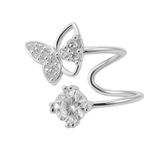 Grapa Mariposa con Circonia Plata .925