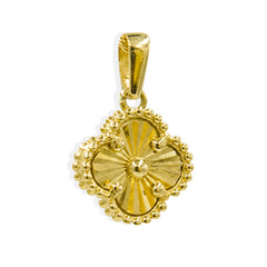 Dije Flor Inspirado Van C Diamantado de 1.6cm Oro 10K