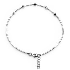 Tobillera Bolitas Con Cadena Cola de Rata Plata .925