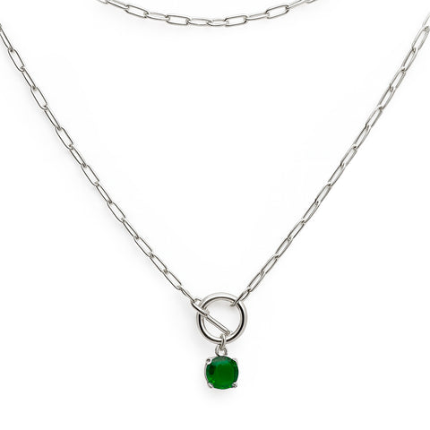 COLLAR CIRCONIA PLATA .925