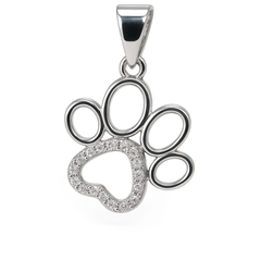 Dije Silueta Huella con Micro Circonias Plata .925