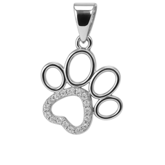 Dije Silueta Huella con Micro Circonias Plata .925