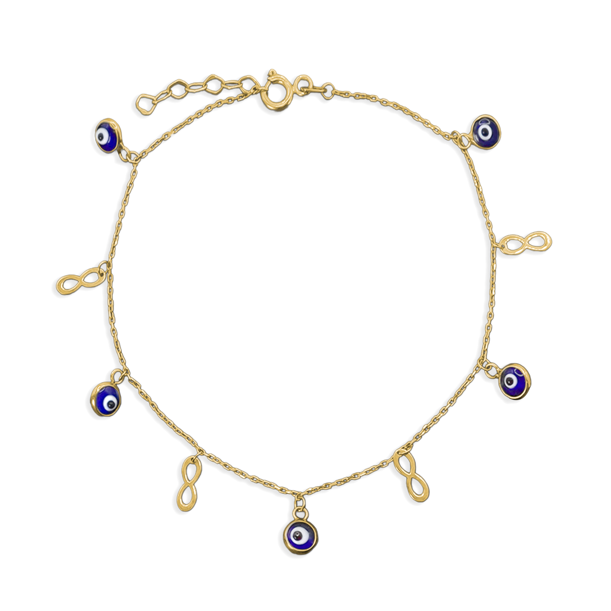 Pulsera Ojo Turco con Infinito Oro 10K