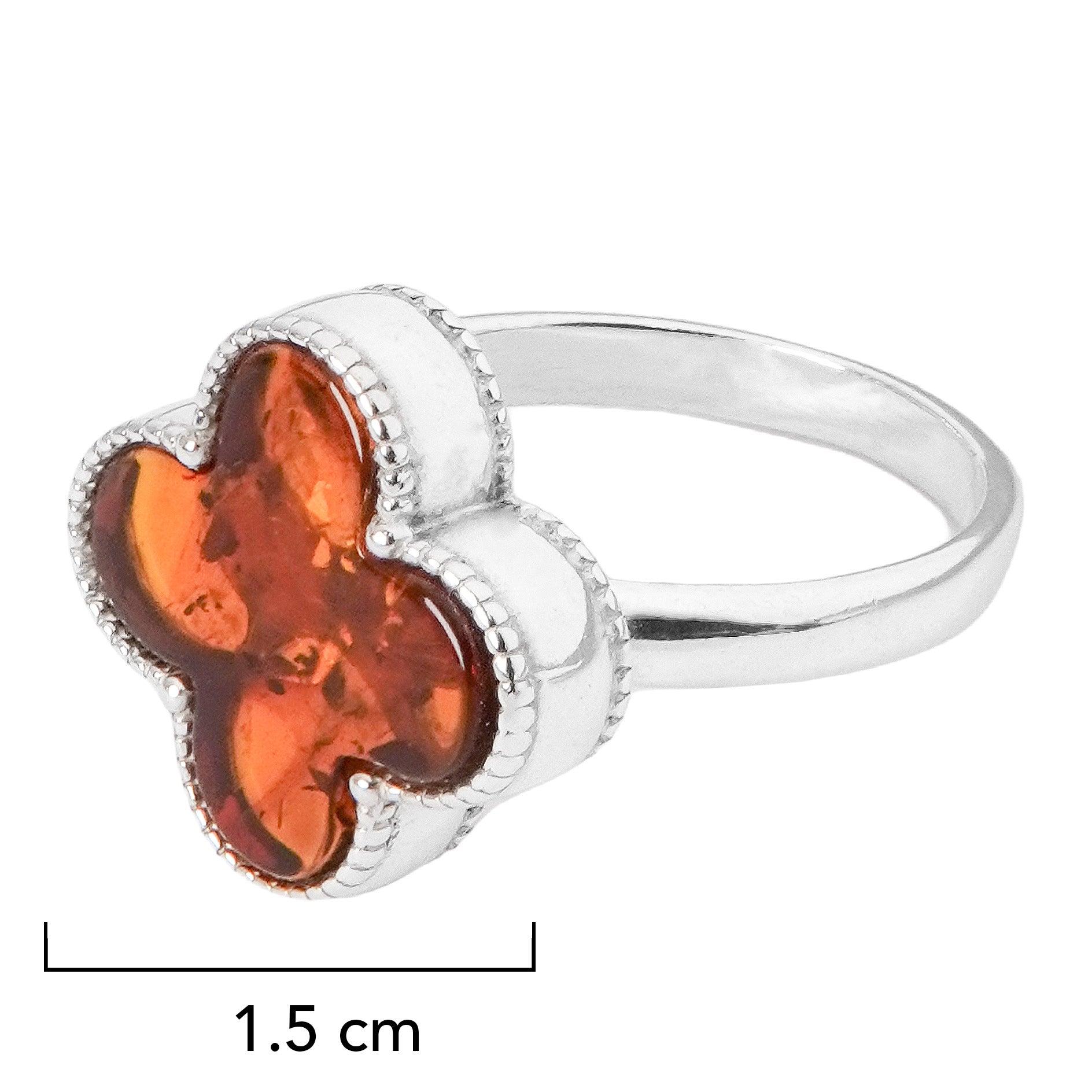 Anillo Van Flor Ambar Polaco Plata .925