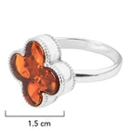Anillo Van Flor Ambar Polaco Plata .925