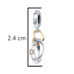 Charm Inspirado Pan 1:1 Anillos de Compromiso, Plata .925