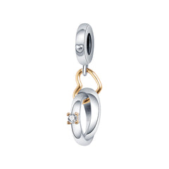 Charm Inspirado Pan 1:1 Anillos de Compromiso, Plata .925