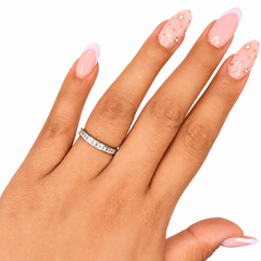Anillo Churumbela Circonias Baguette Plata .925 Con Baño De Rodio