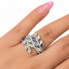 Anillo Circonia Ice Con Micro Circonias Plata .925 Con Baño De Rodio