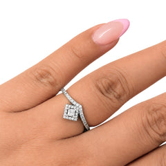Anillo Pan 1:1 Deseos con Micro Circonias y Circonia Cuadrada , Plata .925
