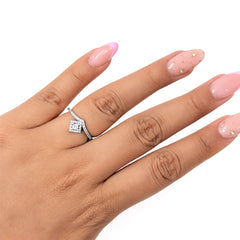 Anillo Pan 1:1 Deseos con Micro Circonias y Circonia Cuadrada , Plata .925