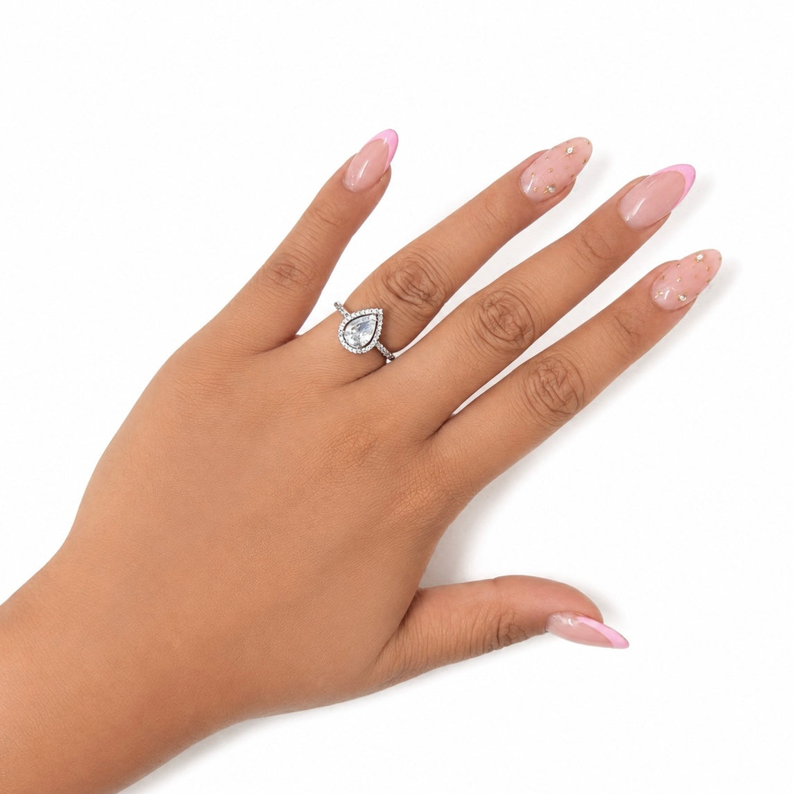 Anillo Pan 1:1 Circonia Semilla con Micro Circonias, Plata .925