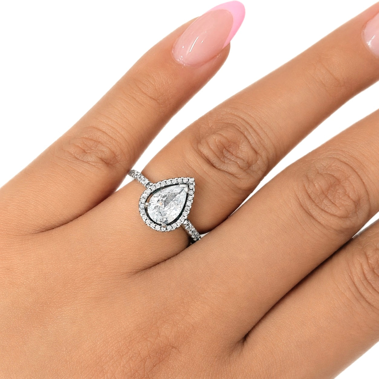 Anillo Pan 1:1 Circonia Semilla con Micro Circonias, Plata .925