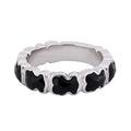 Anillo Inspirado Multi Osos 1.1 Onix Facetado Plata .925 con Baño de Rodio