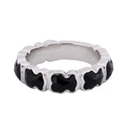 Anillo Inspirado Multi Osos 1.1 Onix Facetado Plata .925 con Baño de Rodio