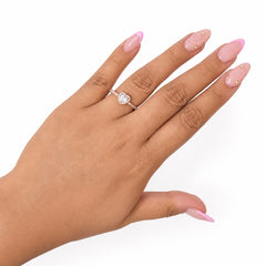 Anillo Pan 1:1 Circonia de Corazón con Multi Circonias, Plata .925 con Baño de Oro Rosa