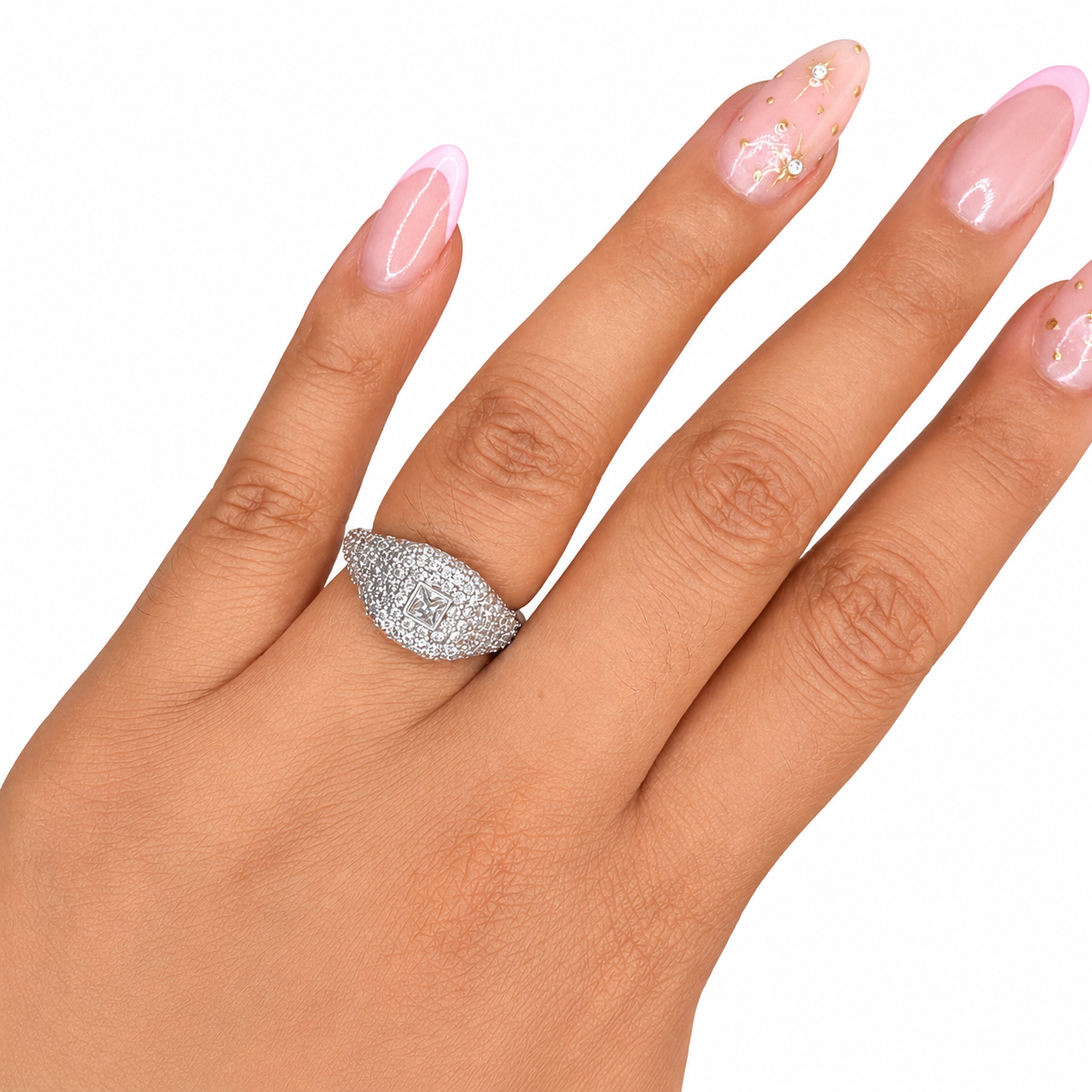 Anillo Inspirado Pan Con Micro Circonias Plata .925