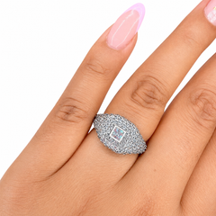 Anillo Inspirado Pan Con Micro Circonias Plata .925