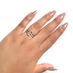 Anillo Osos 1:1 Silueta de Oso con Circonias Plata .925 con Baño de Rodio