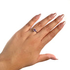 Anillo Osos 1:1 Corazón de Circonia Morado Plata .925 con Baño de Rodio