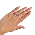 Anillo Osos 1:1 Corazón de Circonia Rojo Plata .925 con Baño de Rodio