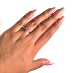 Anillo Osos 1:1 Circonia Chica Morada Plata .925 con Baño de Rodio