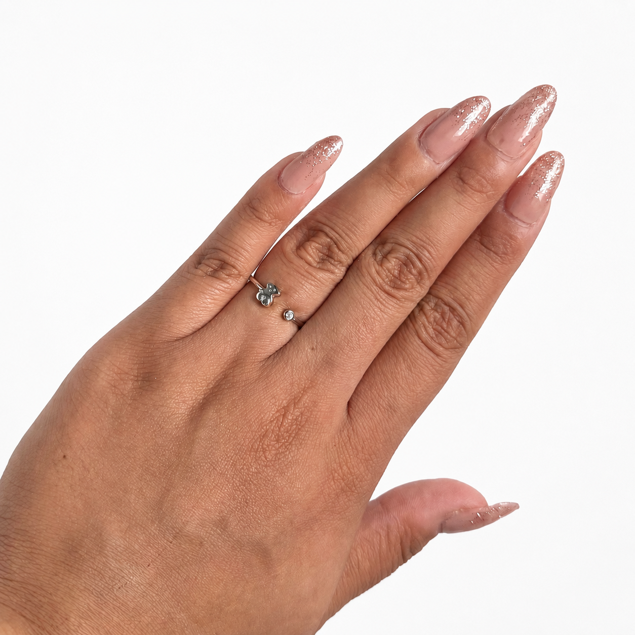 Anillo Osos 1:1 Oso de Plata y Circonia Plata .925 con Baño de Rodio