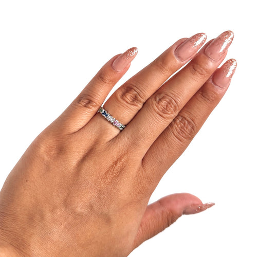 Anillo Osos 1:1 6 Osos Con Circonias De Colores Plata .925 Con Baño De Rodio