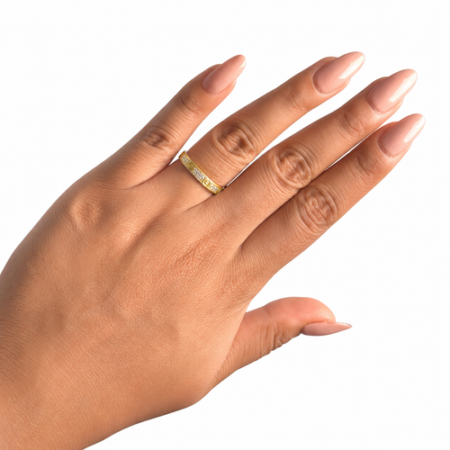 Anillo Cartier 1:1 Amor Con Circonias, Plata .925 Con Baño De Oro 18K