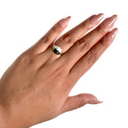 Anillo Inspirado Pan 1.1 Duo de Estrellas Noche y Día Esmalte, Plata 925 y Plata .925 Baño de Oro 18 k
