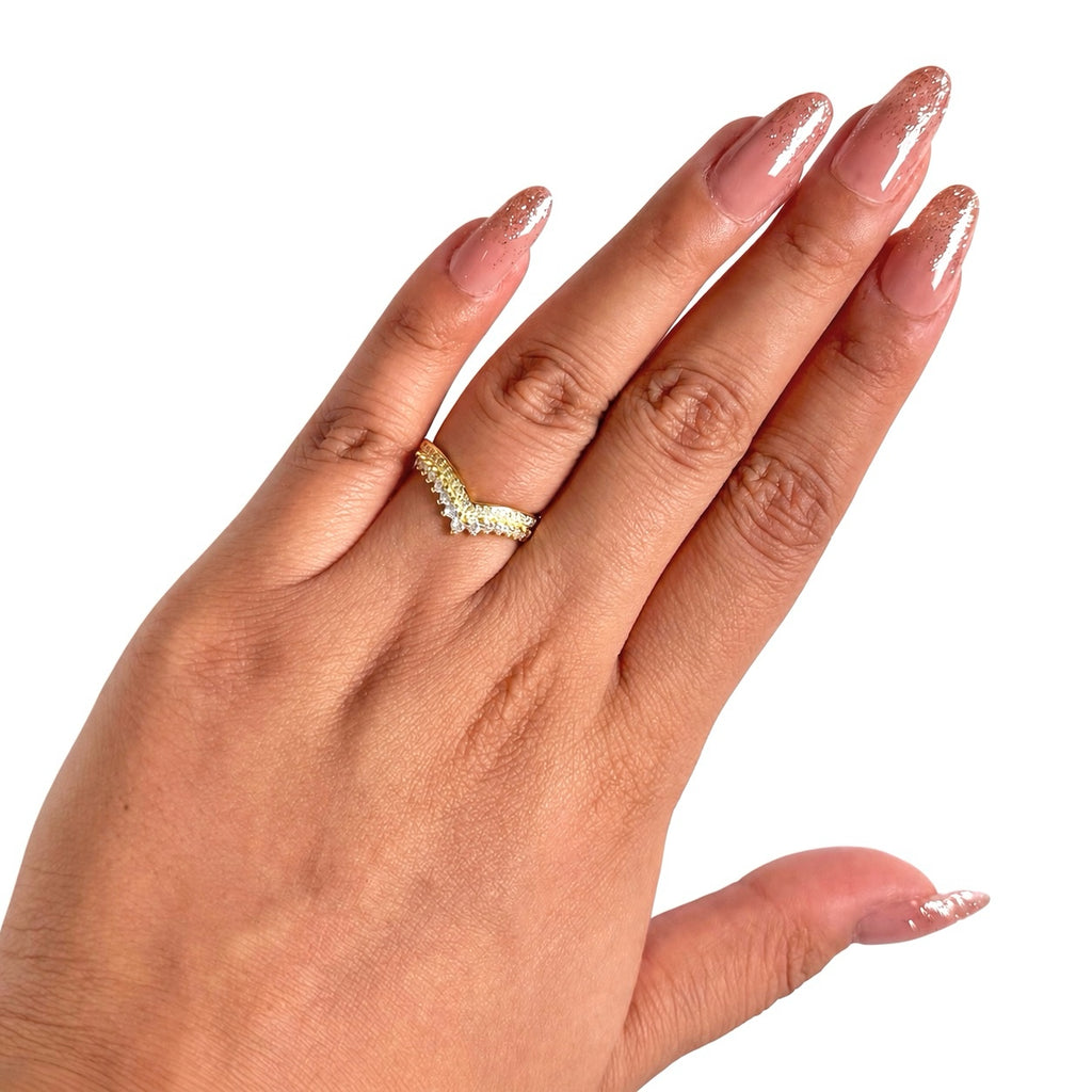 Anillo Inspirado Pan 1.1 Tiara de los Deseos Plata .925 con Baño de Oro 18k