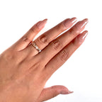 Anillo Inspirado Pan 1.1 Corazones Liso y Arenado Plata .925 con Bano de Oro Rosa