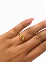 Anillo Pan 1:1 Rosa Bella y Bestia, Plata .925 con Baño de Oro 18k
