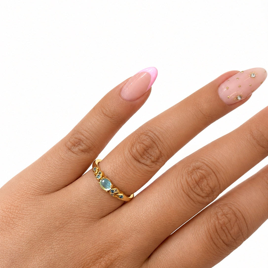 Anillo Pan 1:1 Princesa Jazmin, Plata .925 con Baño de Oro 18k