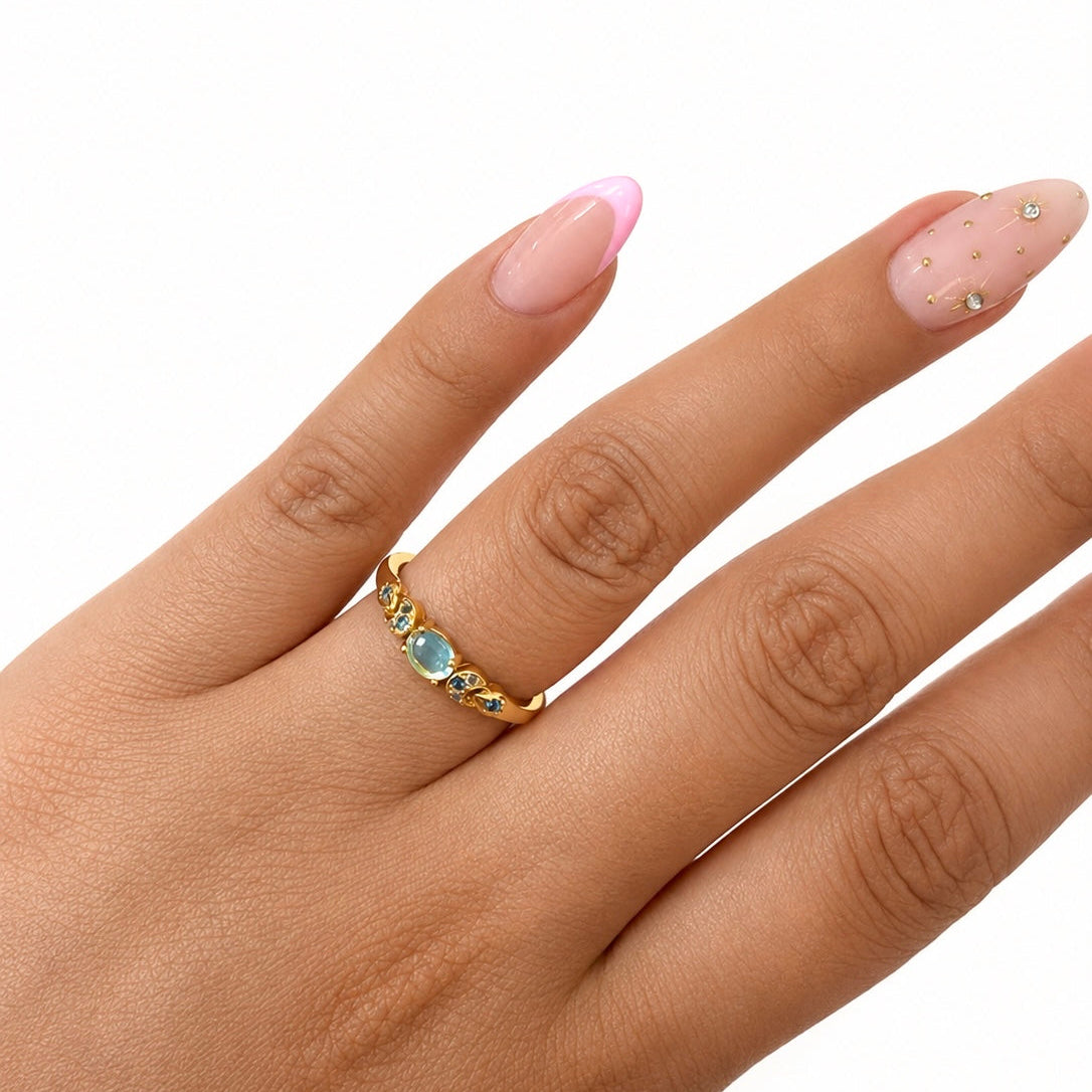 Anillo Pan 1:1 Princesa Jazmin, Plata .925 con Baño de Oro 18k