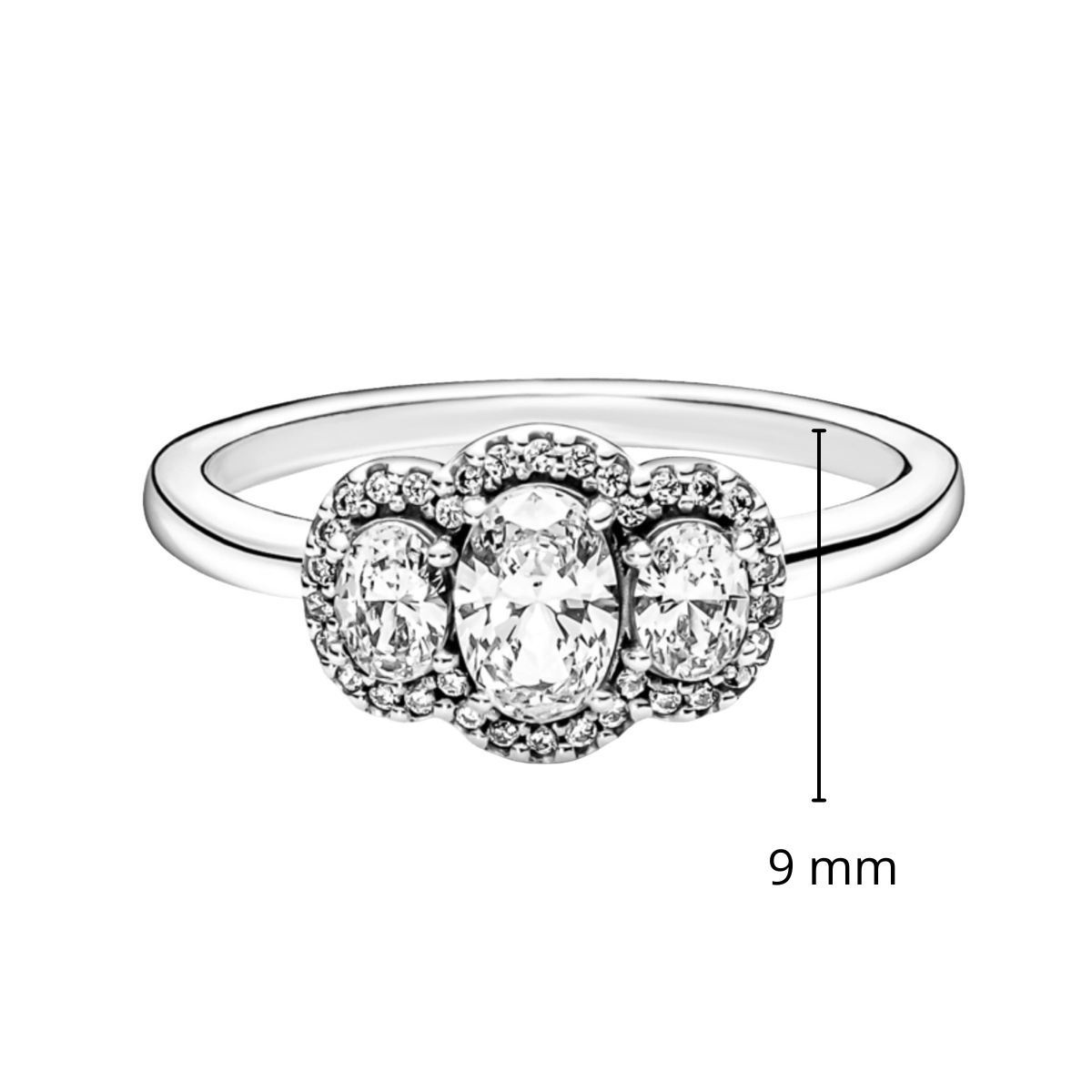 Anillo Inspirado Pan 1:1 3 Circonias Plata .925