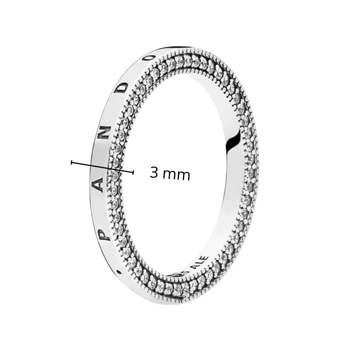 Anillo Inspirado Pan 1:1 Banda con Micro Circonias Plata .925