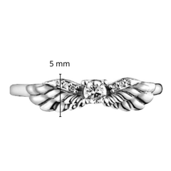 Anillo Inspirado Pan 1:1 Alas con Circonia Plata .925