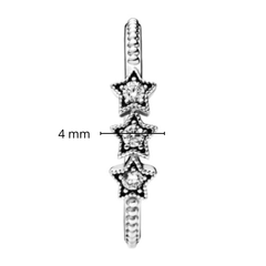 Anillo Inspirado Pan 1:1 3 Estrellas con Circonias Plata