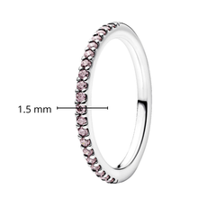 Anillo Inspirado Pan 1:1 Media Churumbela con Micro Circonias Plata .925
