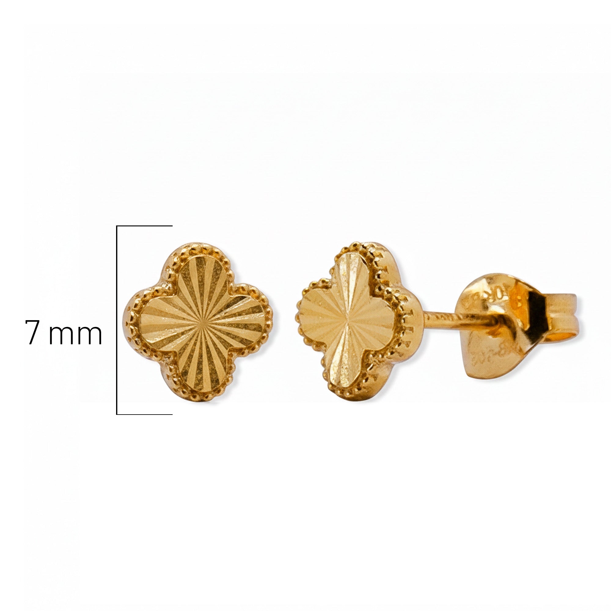 Arete Inspirado Van C Flor Diamantada de 0.7mm Oro 10K
